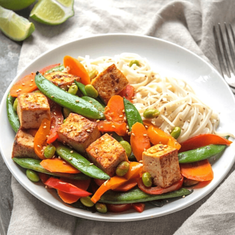 Sweet Spicy Sriracha Tofu Stir Fry With Veggies Easy Meal