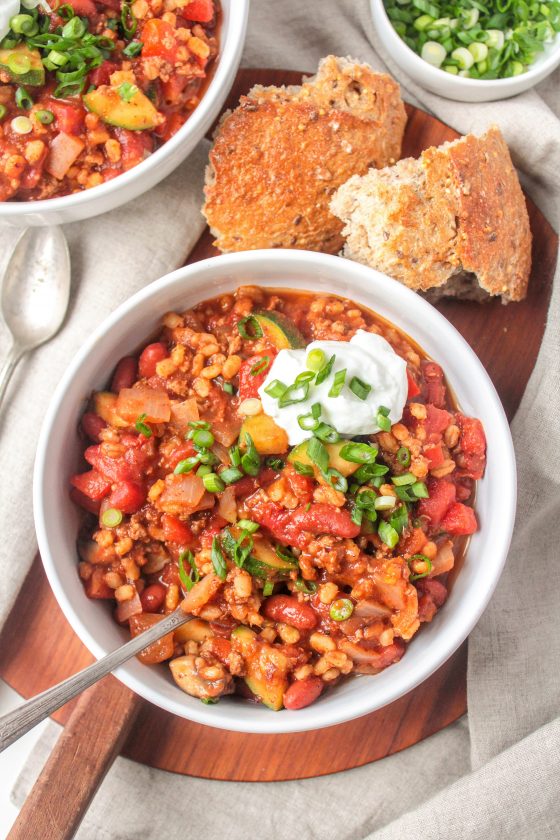 Turkey Barley Soup with Veggies - (Healthy Weeknight Chili)