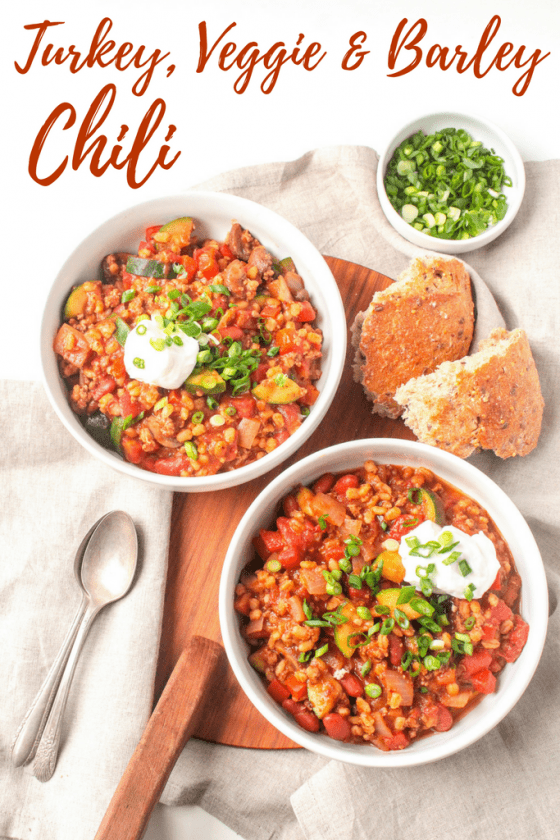 Turkey Barley Soup with Veggies - (Healthy Weeknight Chili)