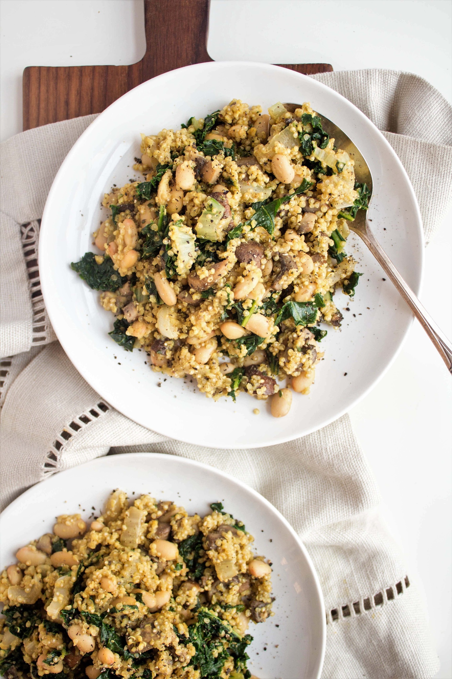 Mushroom Quinoa Side Dish Recipe ("Cheesy" + Vegan)