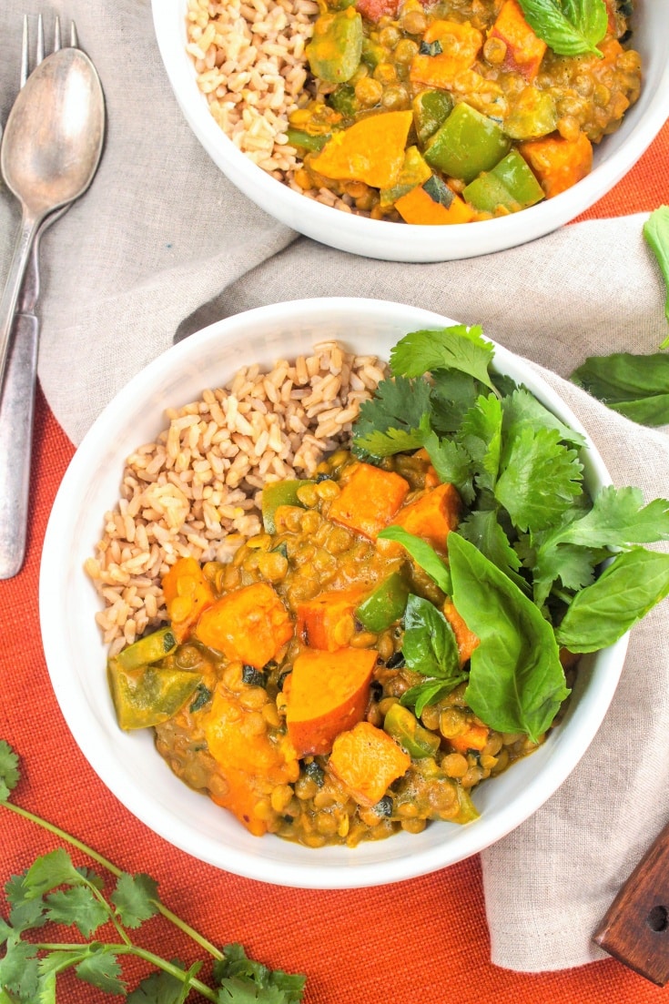 Creamy & Vegan Lentil Thai Curry with Sweet Potatoes (30-Min ...