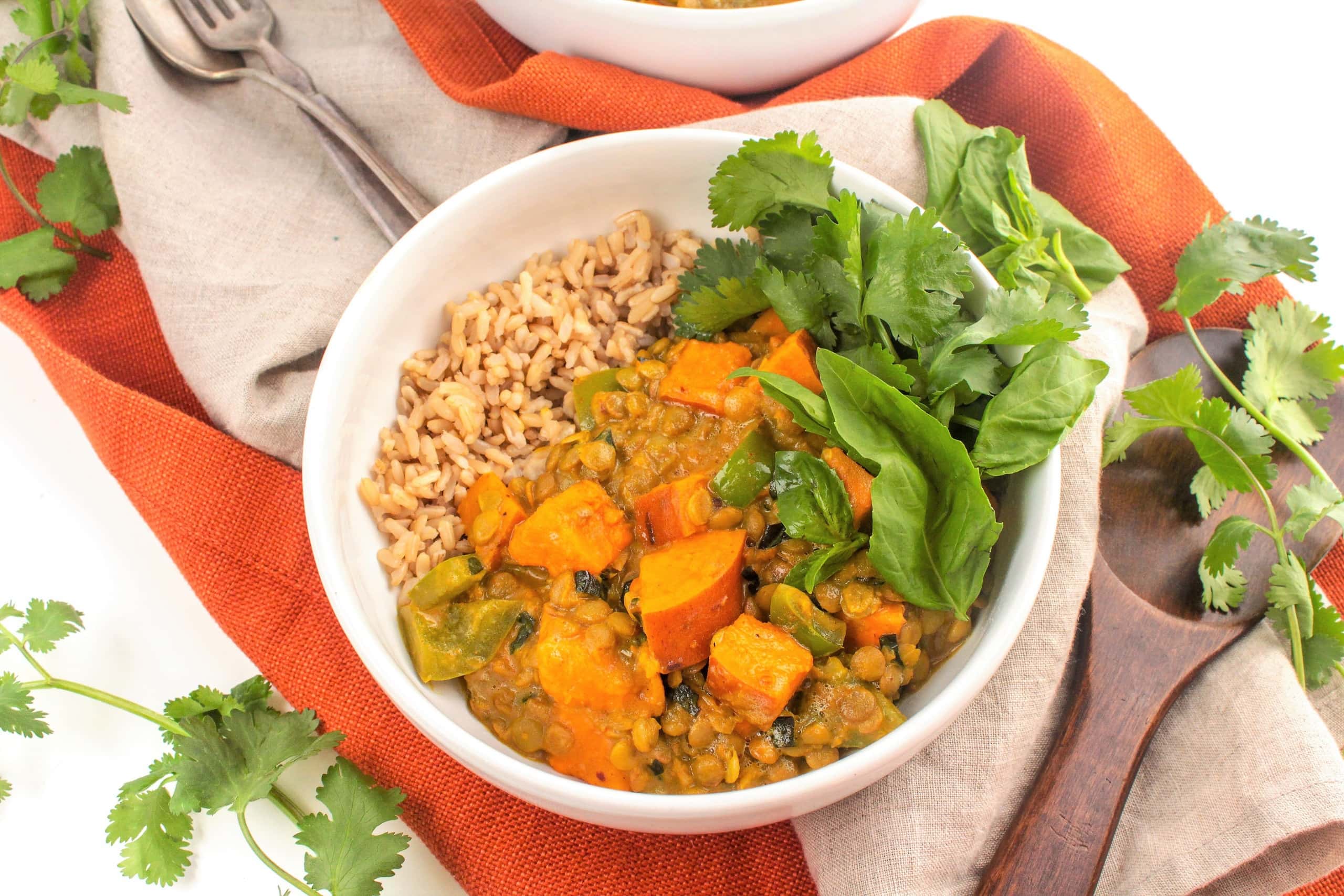 Sweet Potato & Lentil Coconut Curry - Dinner Recipe