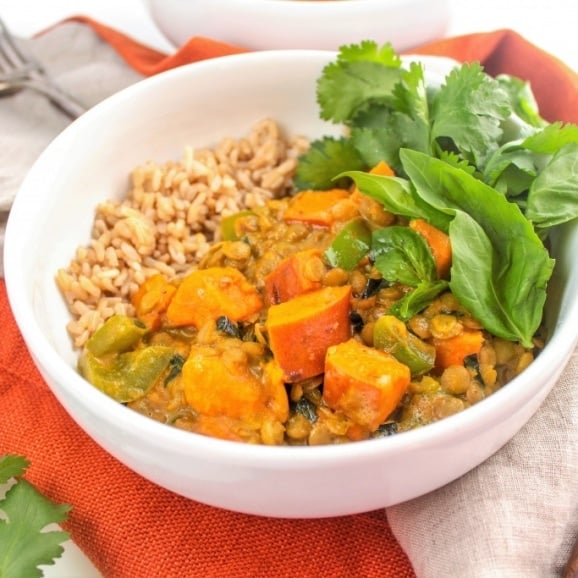 Vegan Thai Curry With Sweet Potatoes And Lentils Fannetastic Food