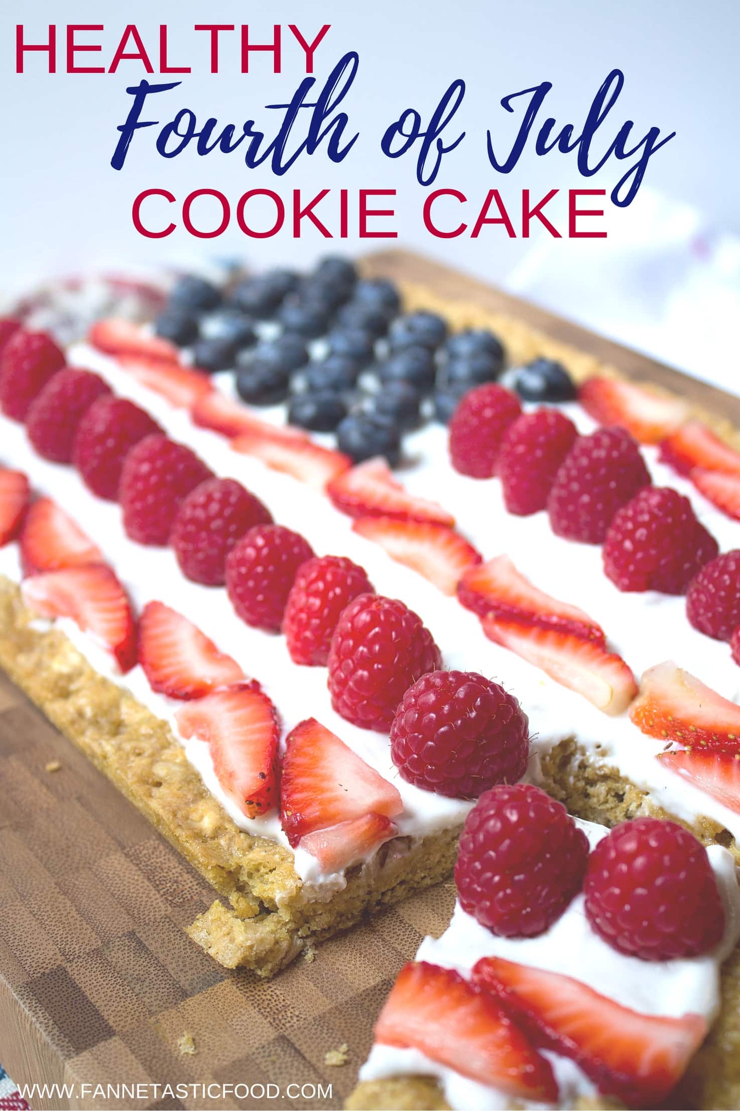 Healthy 4th of July Cookie Cake Recipe - Patriotic Dessert