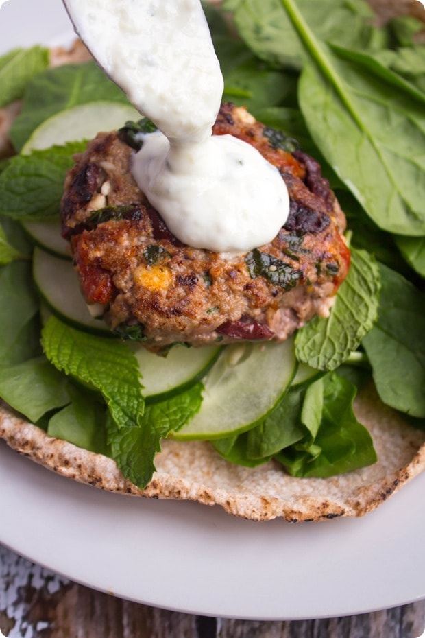 Greek Lamb Burgers with Feta and Spinach - fANNEtastic food