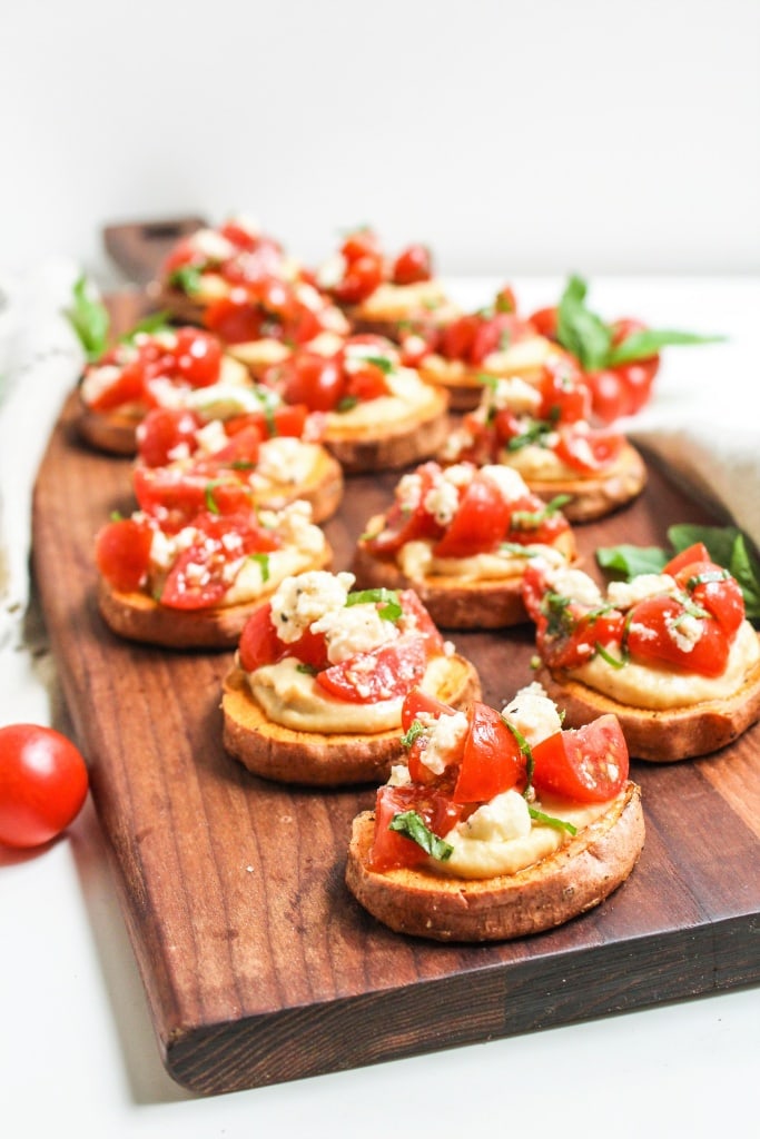 Mediterranean Sweet Potato Hummus Bites | Healthy Appetizer Recipe