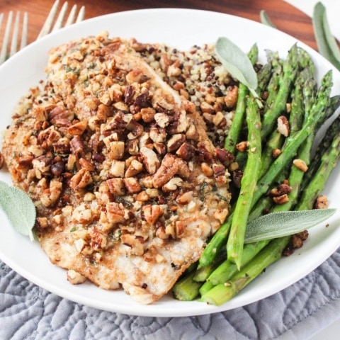 Sage & Pecan Crusted Tilapia - Quick and Easy Dinner Recipe