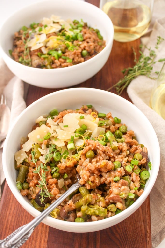 Instant Pot Farro Risotto with Mushrooms - fANNEtastic food