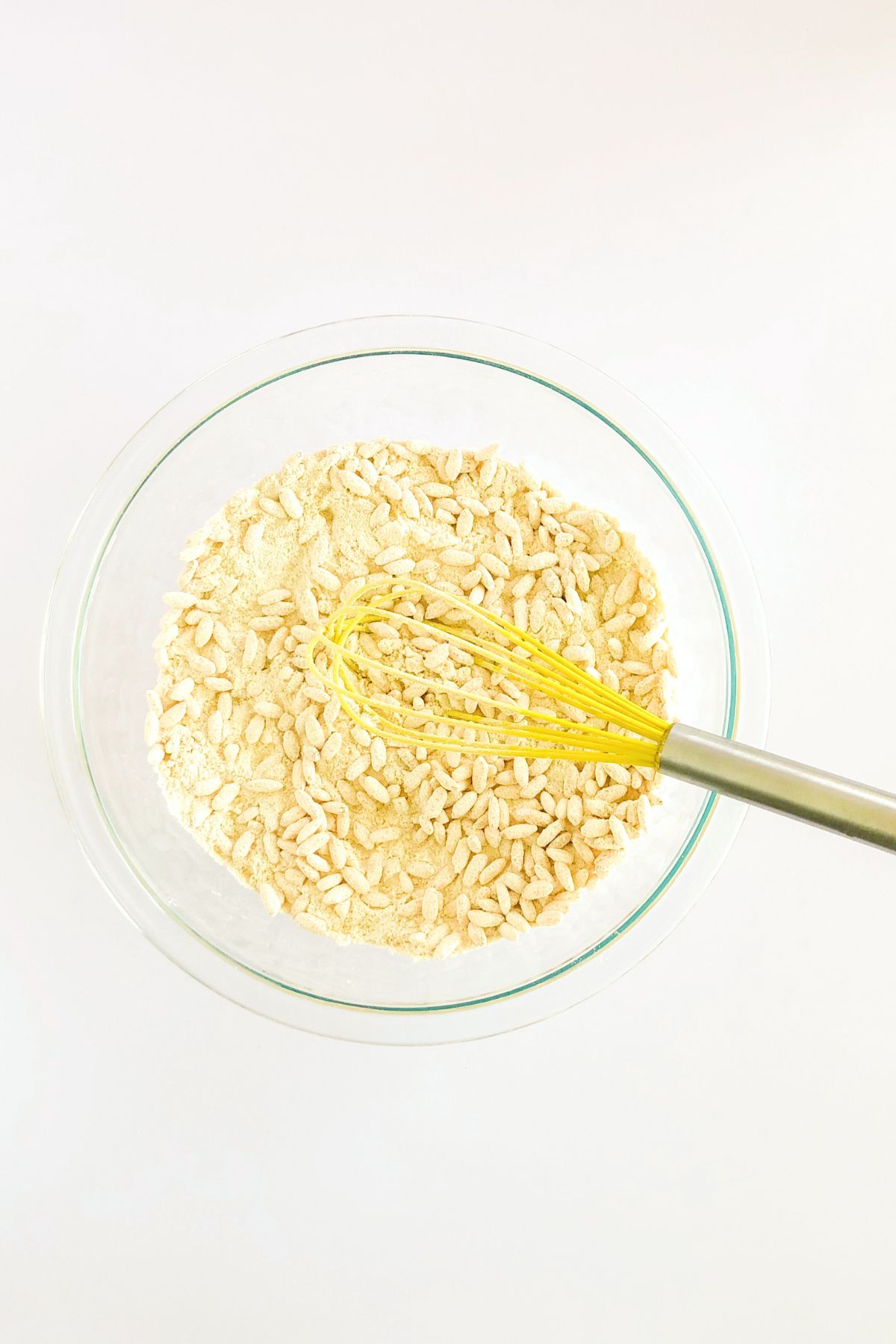 puffed rice cereal in a glass bowl