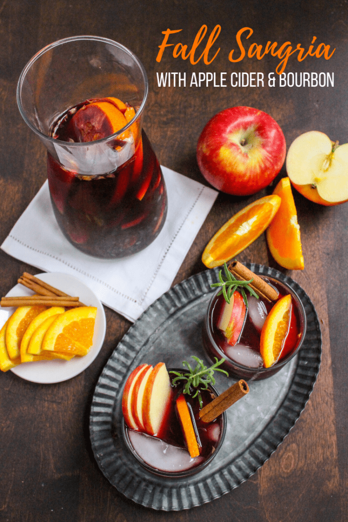 Fall Sangria With Apple Cider Red Wine Bourbon Hot Or Iced   Fall Sangria Recipe 683x1024 