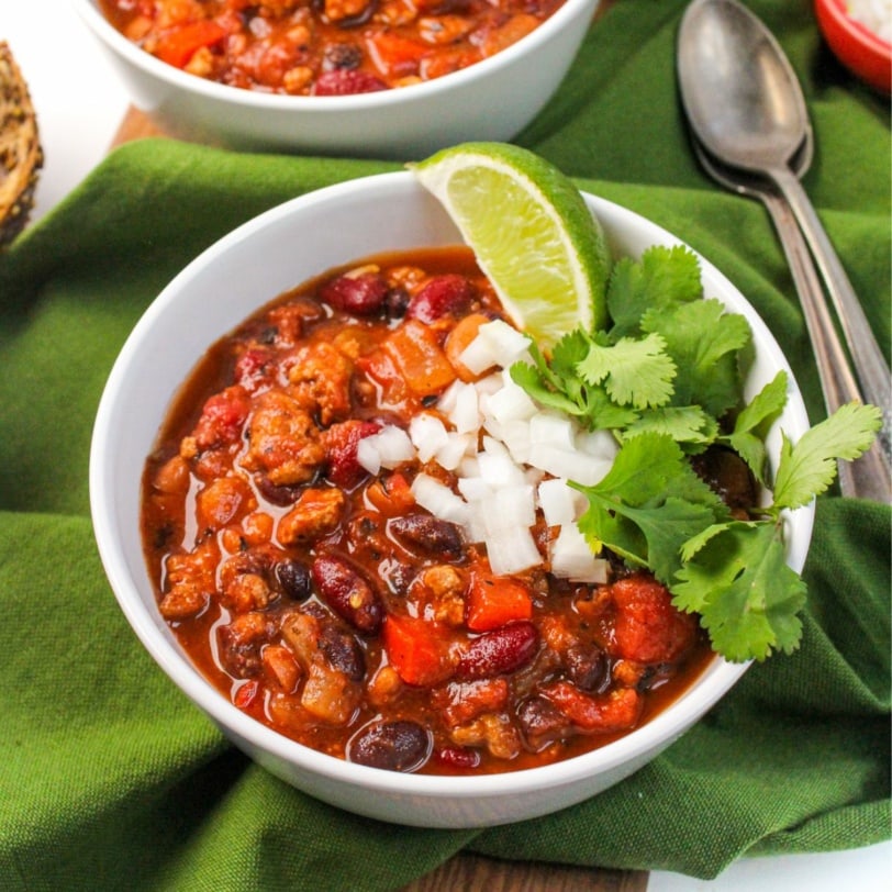 Three Bean Slow Cooker Turkey Chili (Easy & Healthy) - fANNEtastic food