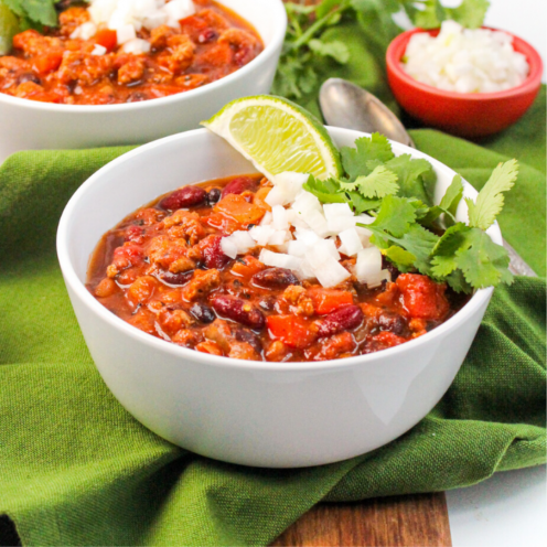 Three Bean Slow Cooker Turkey Chili (Easy & Healthy) - fANNEtastic food