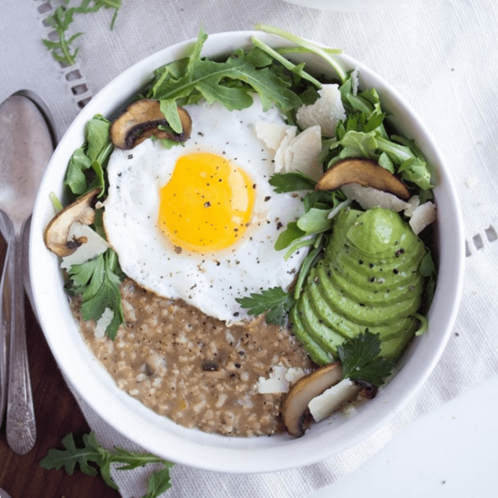 Savory Avocado Steel Cut Oatmeal with Egg (Stovetop Recipe