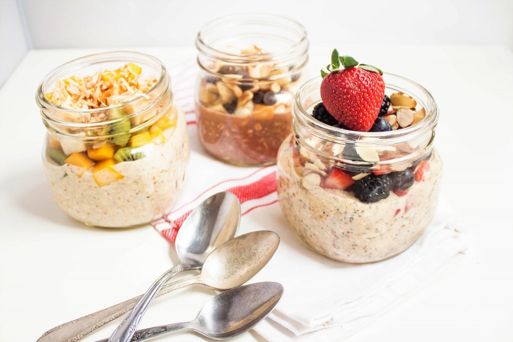 Almond Milk Overnight Oats with Berries.