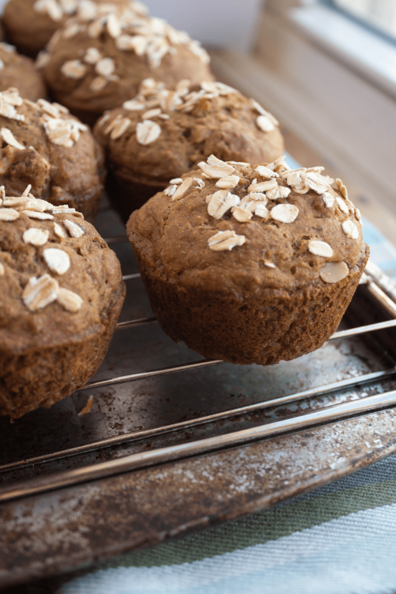 Healthy & Moist Banana Spelt Breakfast Muffins