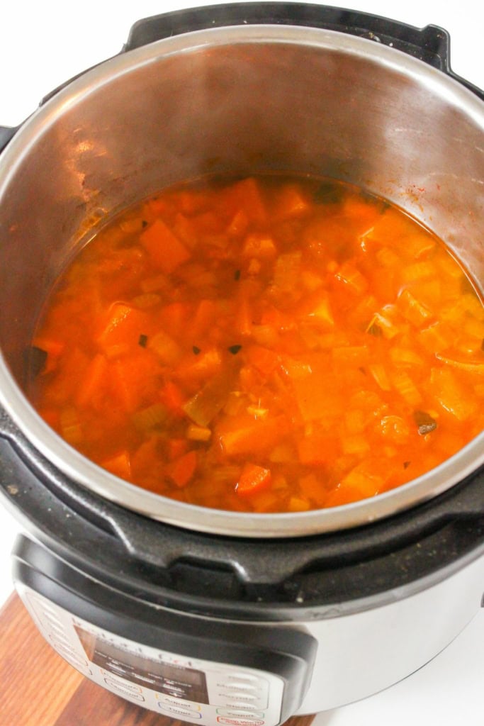 butternut squash soup in an Instant Pot