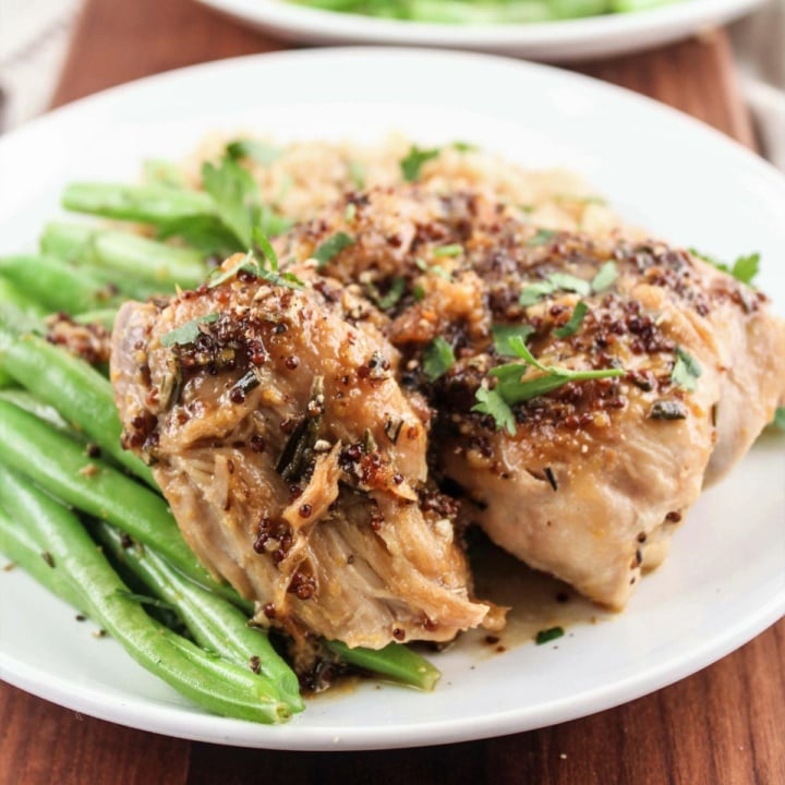 30-Minute Instant Pot Chicken Thighs with Maple Mustard Sauce