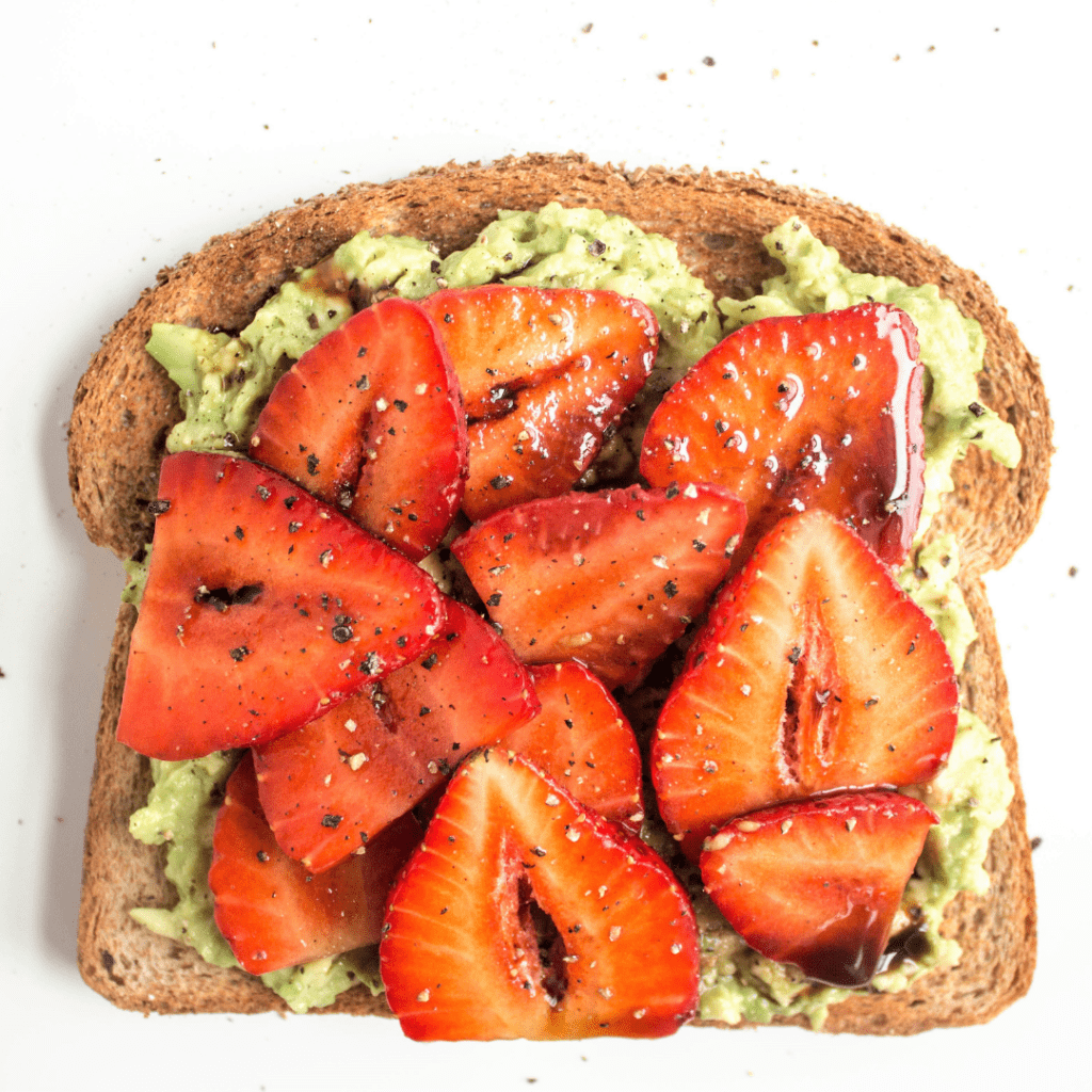 Avocado Strawberry Toast with Balsamic Glaze