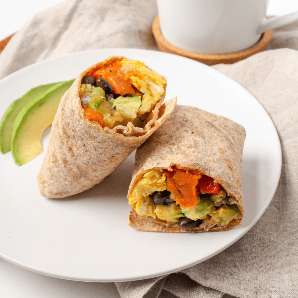 Vegetarian Breakfast Burritos with Sweet Potato