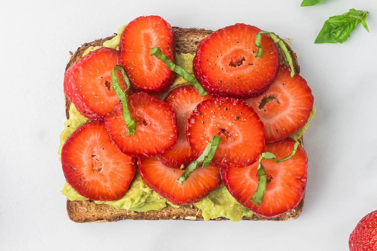 strawberry balsamic toast with avocado