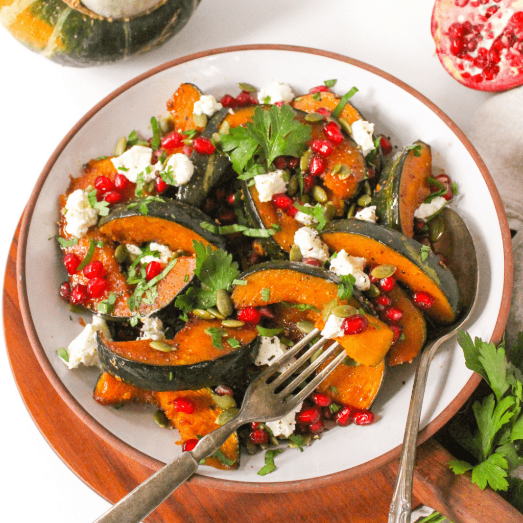 Baked Buttercup Squash with Goat Cheese