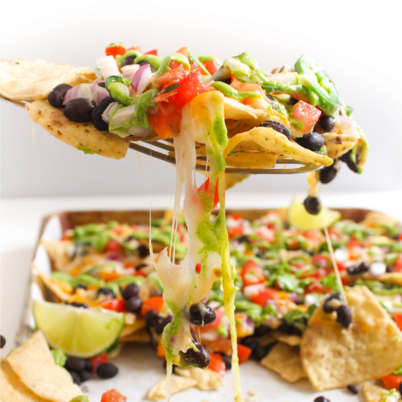 Loaded Vegetarian Nachos (Sheet Pan) - fANNEtastic food