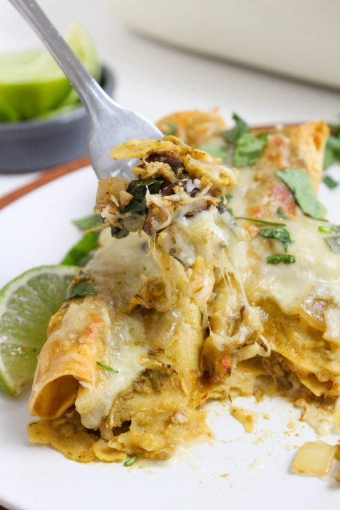 Crock Pot Chicken Enchiladas Verde Fannetastic Food