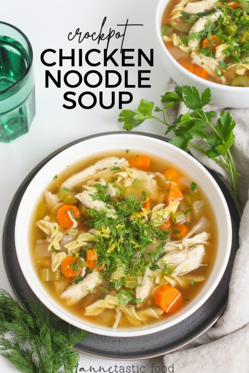 Easy Crockpot Chicken Noodle Soup (No Heavy Cream) - fANNEtastic food