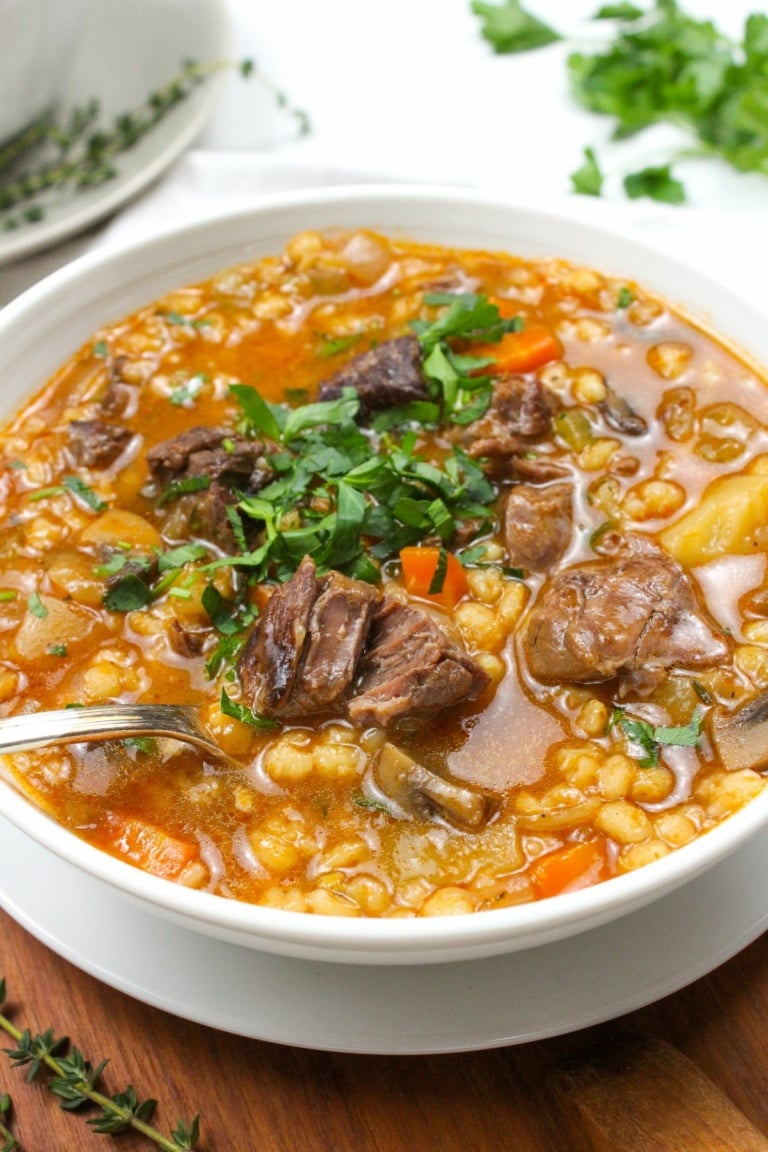 Quick Prep Instant Pot Beef & Barley Soup (Veggie-Packed) - fANNEtastic ...