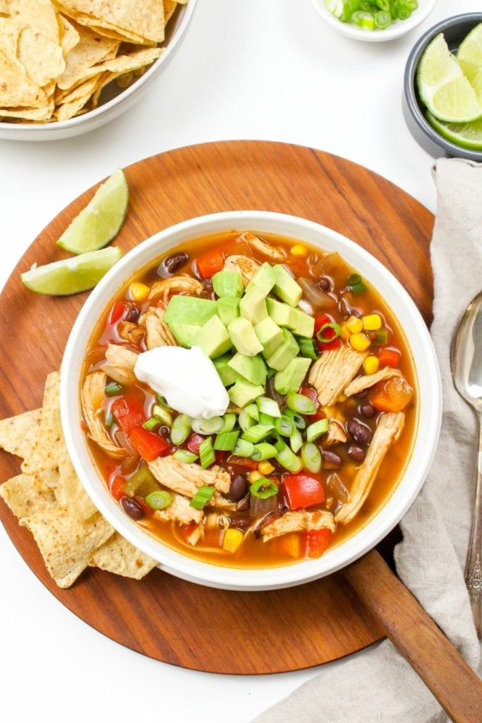 Veggie-Packed Slow Cooker Chicken Taco Soup (Easy Prep) - fANNEtastic food