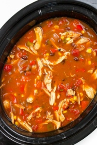 Veggie-Packed Slow Cooker Chicken Taco Soup (Easy Prep) - FANNEtastic Food