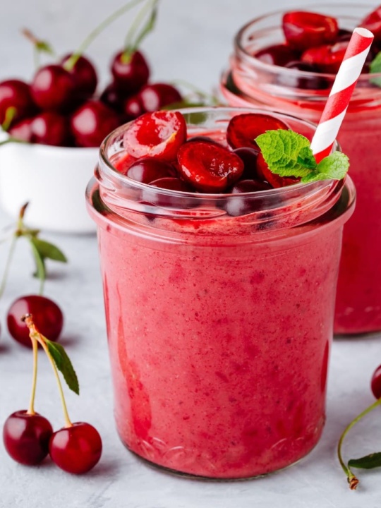 Strawberry Cherry Smoothie - Spirited and Then Some