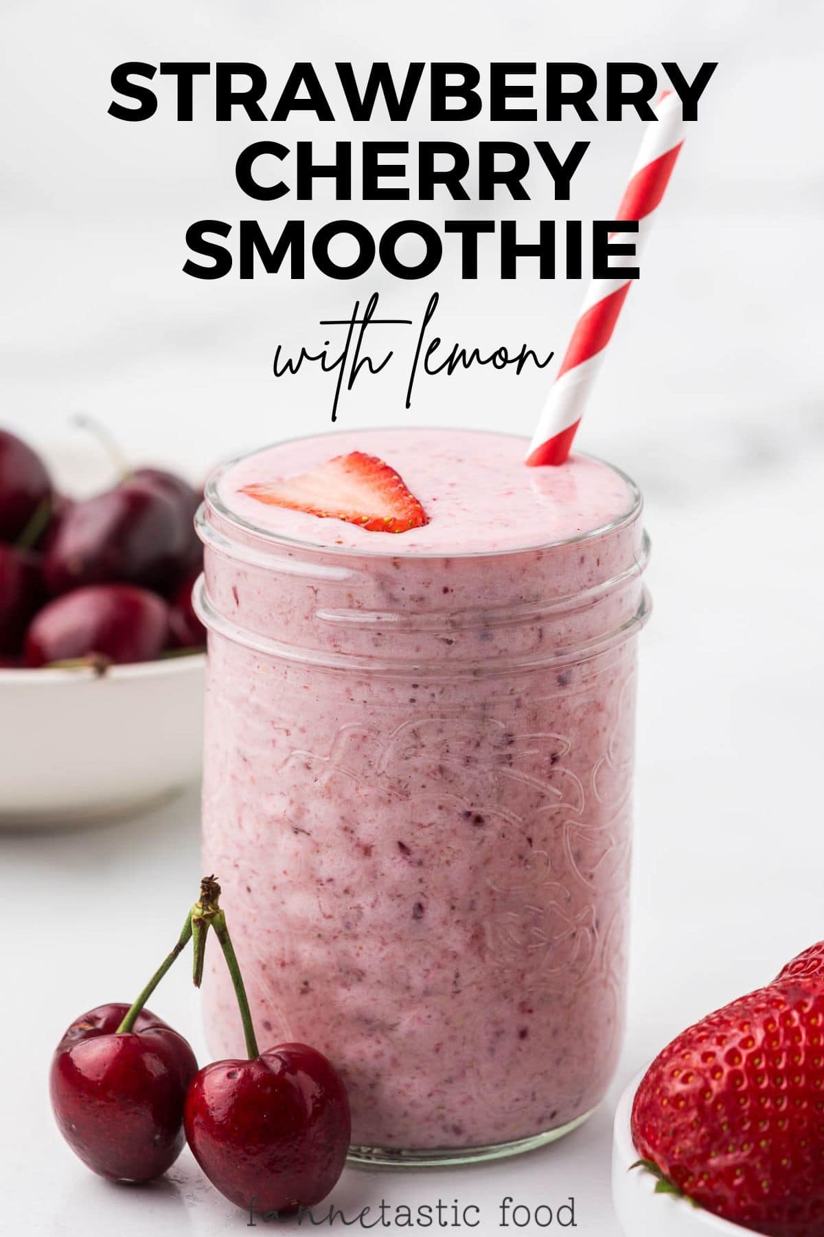 Strawberry Cherry Smoothie With Lemon - Fannetastic Food