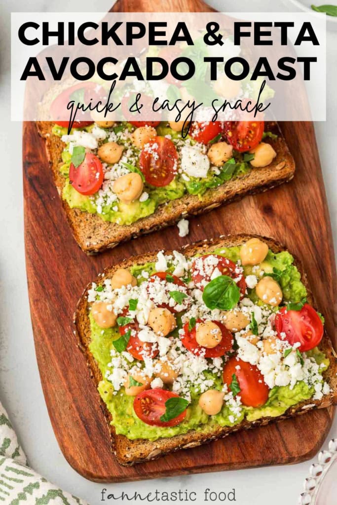 Mediterranean chickpea avocado toast with feta