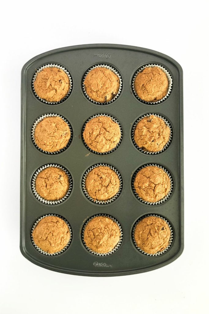 baked muffins in a metal muffin tin