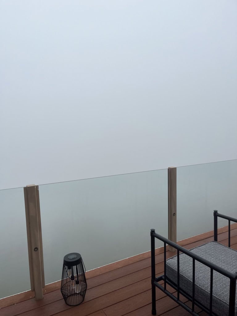 foggy view from house balcony