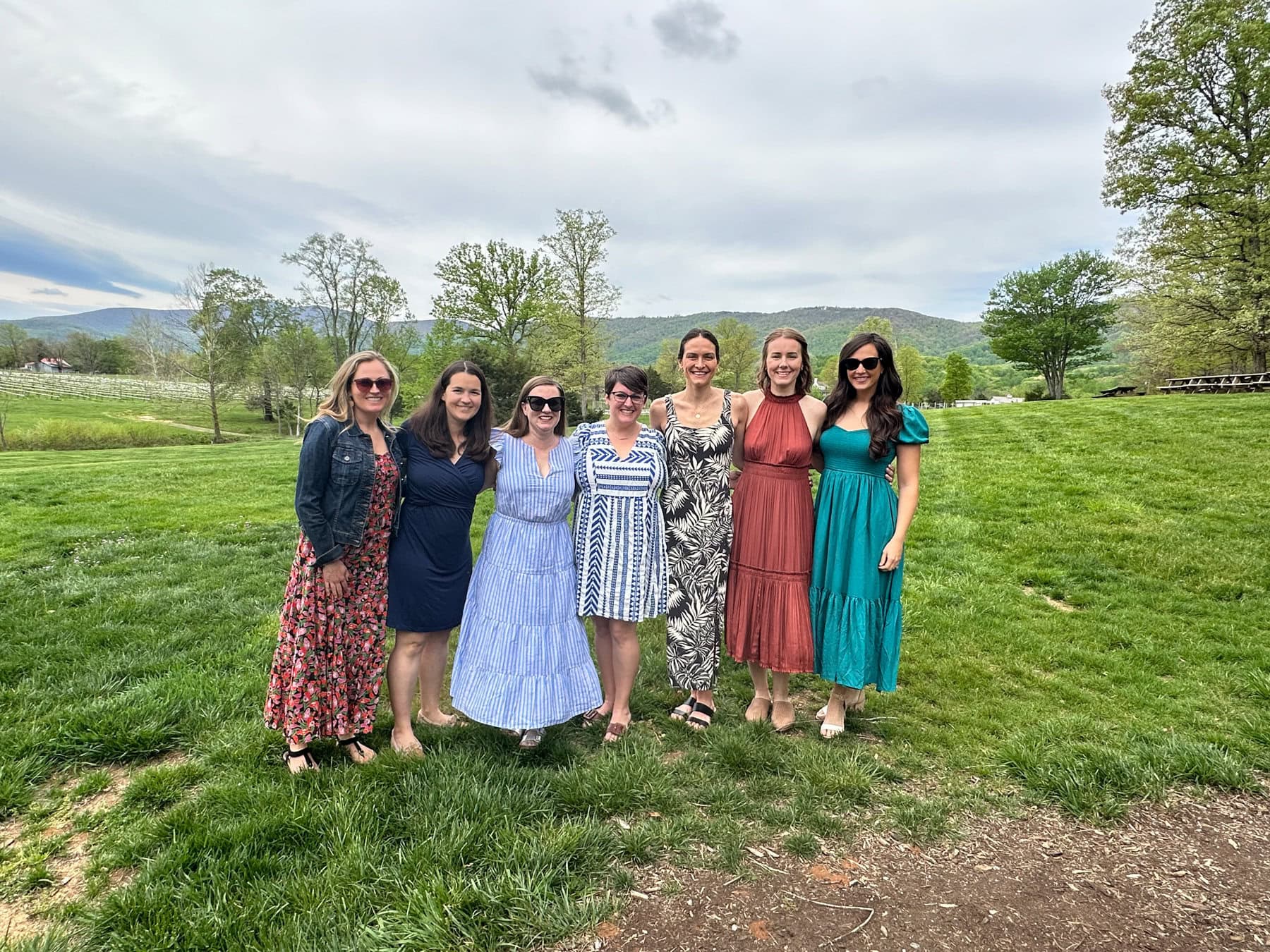 mom group posing at Veritas winery
