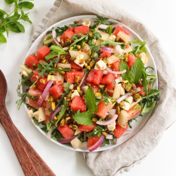 watermelon side salad for burgers