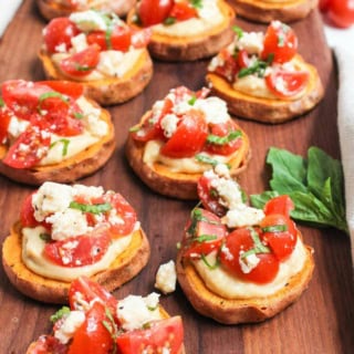 sweet potato feta hummus bites