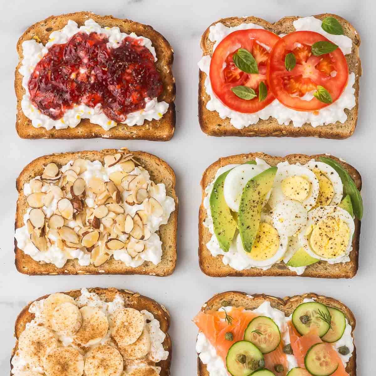 High Protein Cottage Cheese Toast (Sweet & Savory)