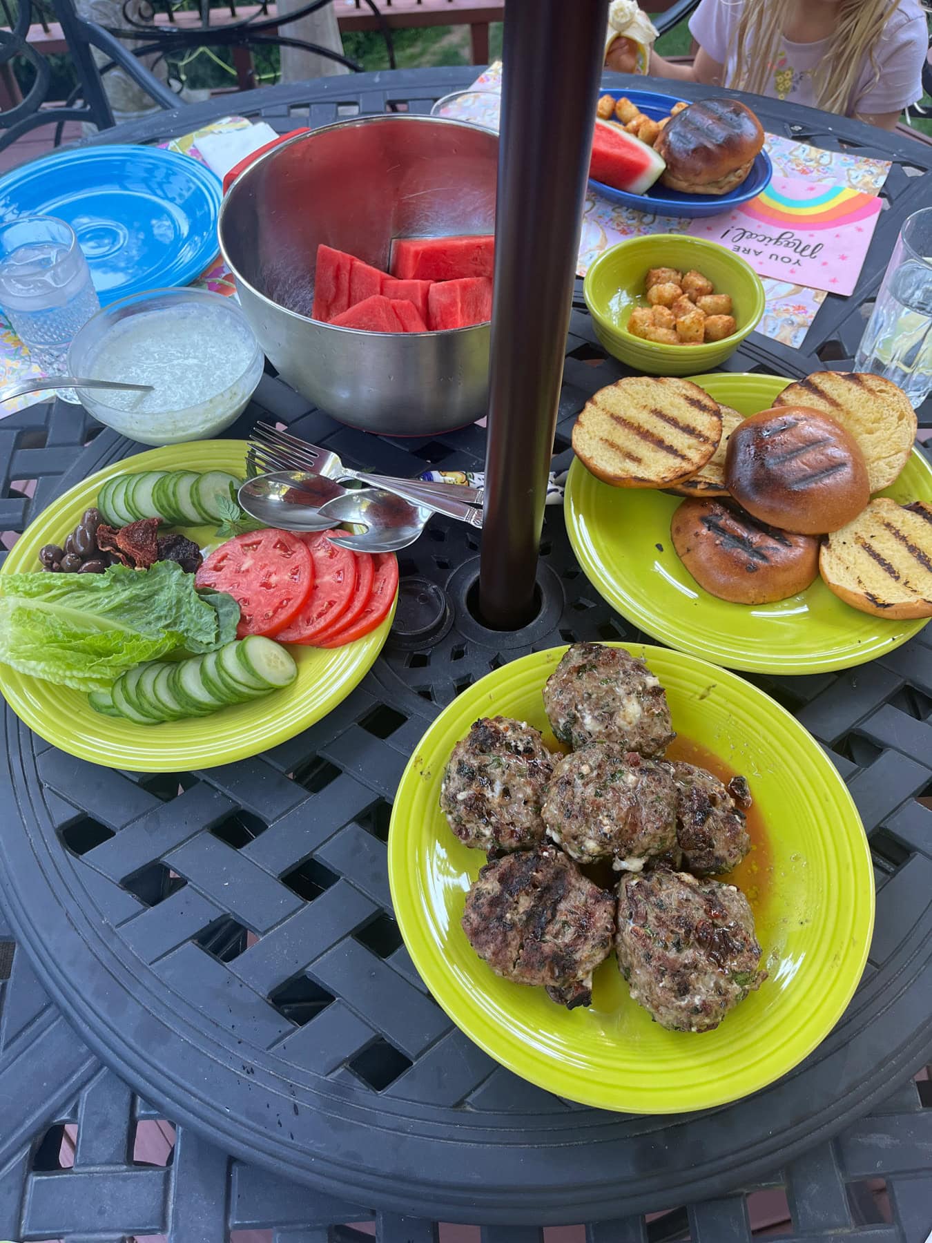 greek lamb burgers spread